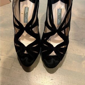 Prada Black Cutout Heels for Women